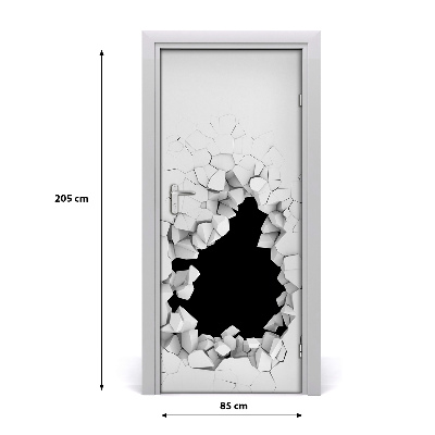 Vinilo para puerta Agujero en la pared