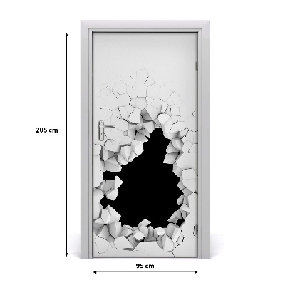 Vinilo para puerta Agujero en la pared