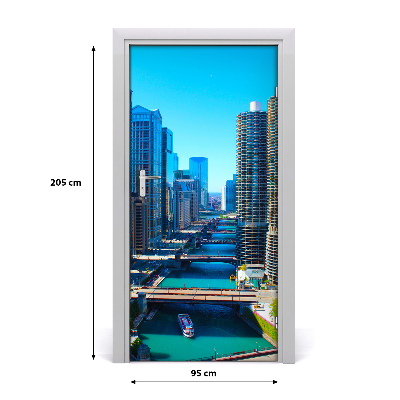 Pegatina para puerta Río chicago