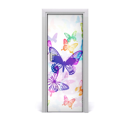 Vinilo para puerta Mariposas de colores