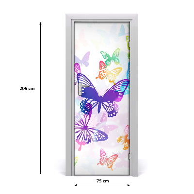 Vinilo para puerta Mariposas de colores