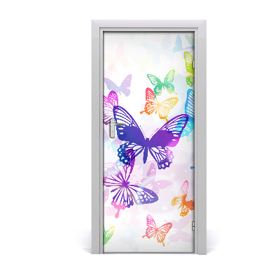 Vinilo para puerta Mariposas de colores