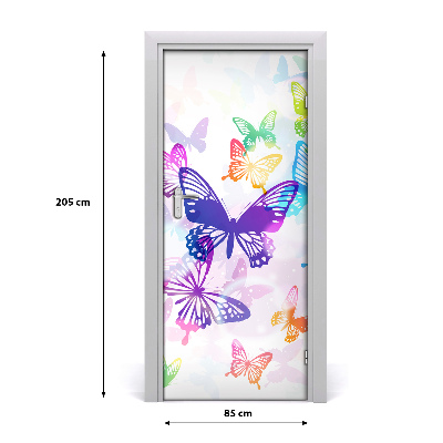 Vinilo para puerta Mariposas de colores