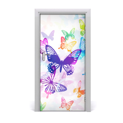 Vinilo para puerta Mariposas de colores