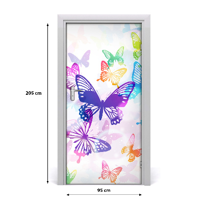 Vinilo para puerta Mariposas de colores