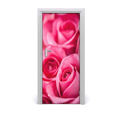 Vinilo para puerta Rosas de color rosa