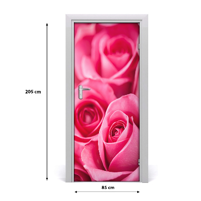 Vinilo para puerta Rosas de color rosa