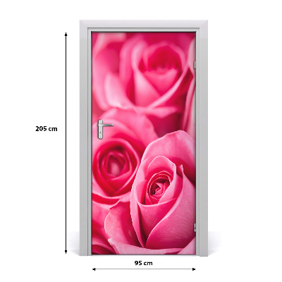 Vinilo para puerta Rosas de color rosa