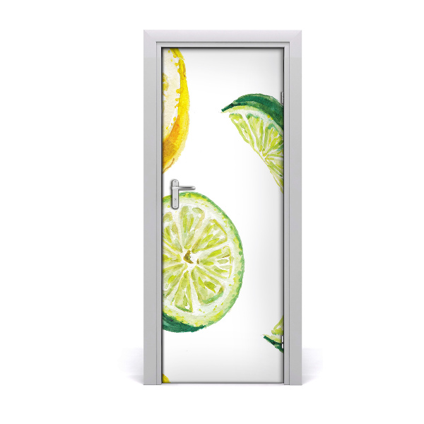 Vinilo para puerta Limas y limones
