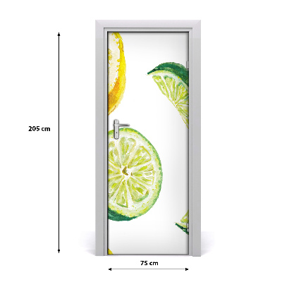 Vinilo para puerta Limas y limones