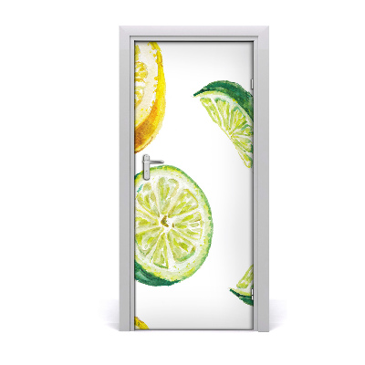 Vinilo para puerta Limas y limones