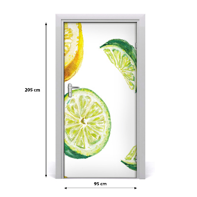 Vinilo para puerta Limas y limones
