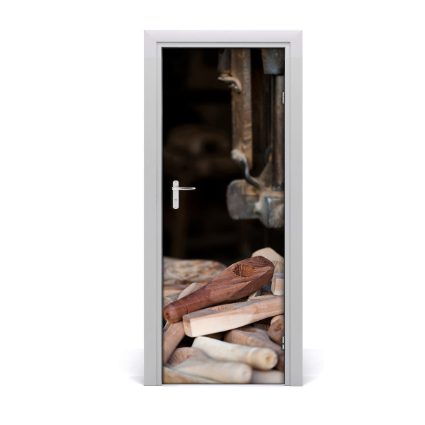 Vinilo para puerta Herramientas de madera