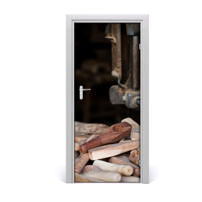 Vinilo para puerta Herramientas de madera