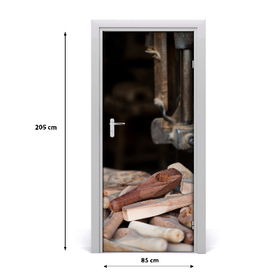 Vinilo para puerta Herramientas de madera
