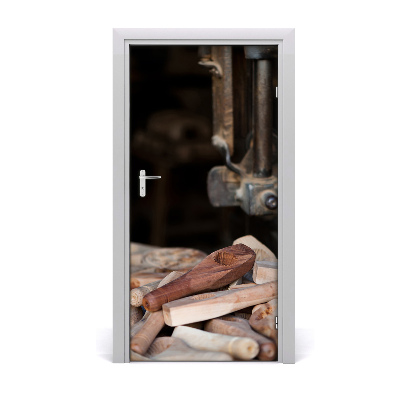 Vinilo para puerta Herramientas de madera