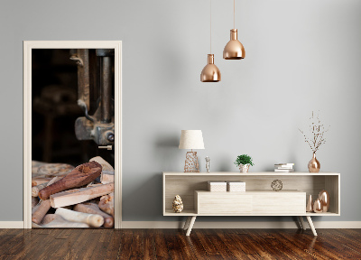 Vinilo para puerta Herramientas de madera
