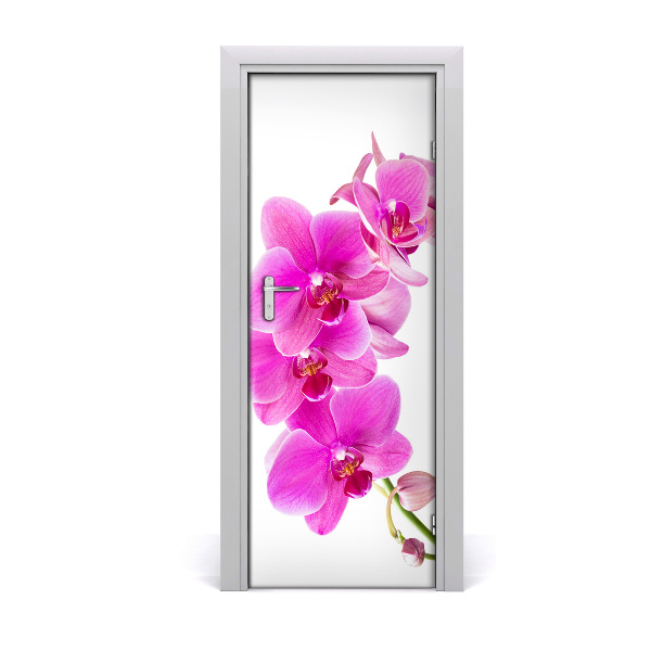 Vinilo para puerta Orquídea rosa