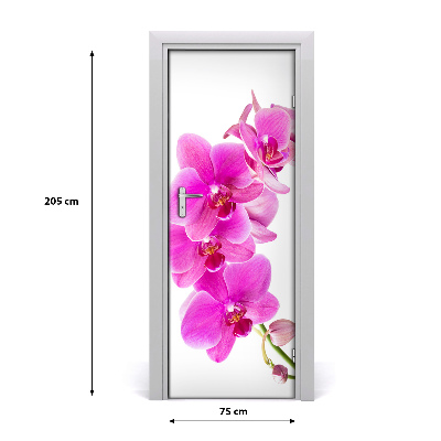 Vinilo para puerta Orquídea rosa