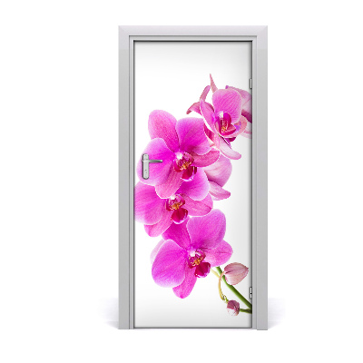Vinilo para puerta Orquídea rosa