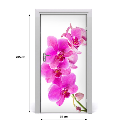 Vinilo para puerta Orquídea rosa