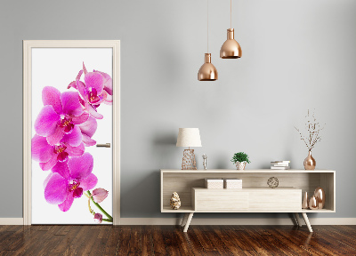 Vinilo para puerta Orquídea rosa