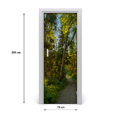 Vinilo para puerta Camino en el bosque