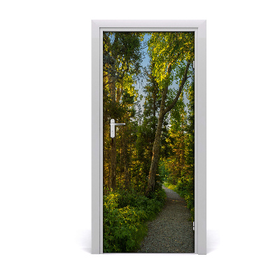 Vinilo para puerta Camino en el bosque