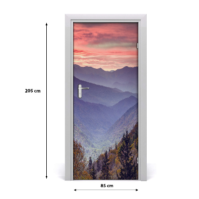 Vinilo para puerta Niebla por encima del monte