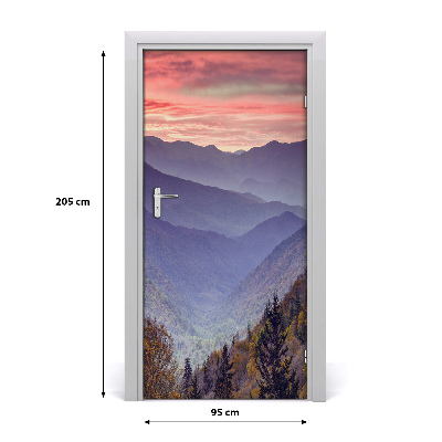 Vinilo para puerta Niebla por encima del monte
