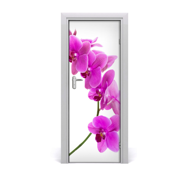 Vinilo para puerta Orquídea rosa
