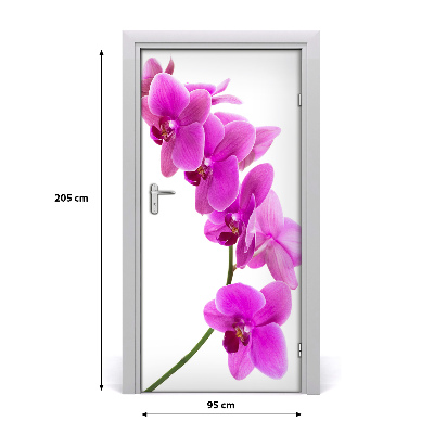 Vinilo para puerta Orquídea rosa