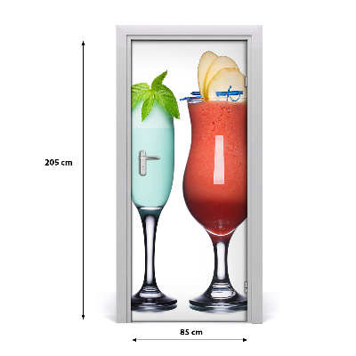 Vinilo para puerta Cócteles llenos de colores