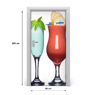 Vinilo para puerta Cócteles llenos de colores
