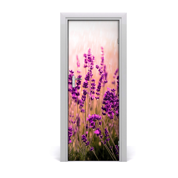Vinilo para puerta Campo de lavanda