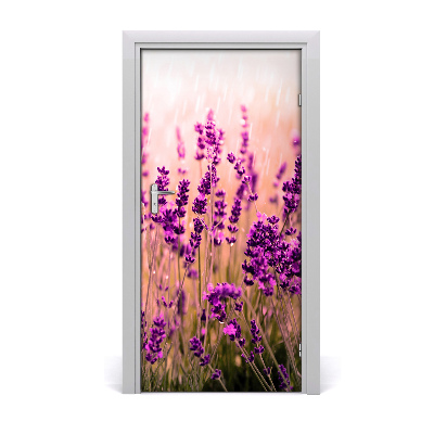 Vinilo para puerta Campo de lavanda
