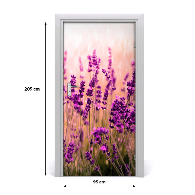 Vinilo para puerta Campo de lavanda