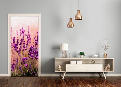 Vinilo para puerta Campo de lavanda