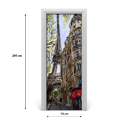 Pegatina para puerta Torre eiffel