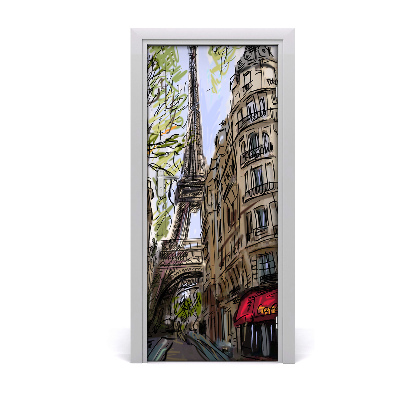 Pegatina para puerta Torre eiffel