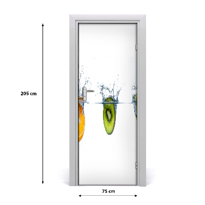 Vinilo para puerta Fruta bajo el agua