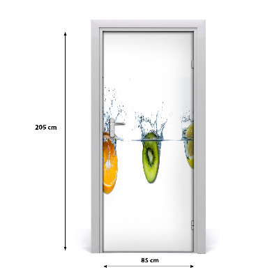 Vinilo para puerta Fruta bajo el agua