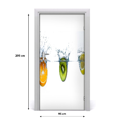 Vinilo para puerta Fruta bajo el agua