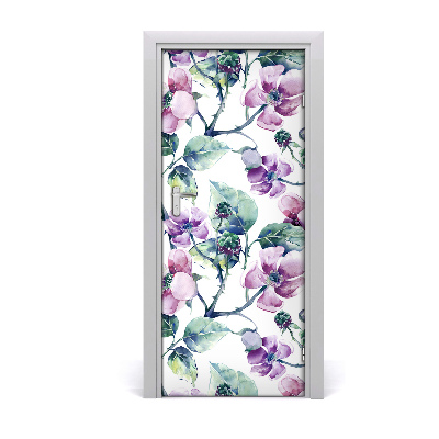 Lámina adhesiva de puerta Flores de mora