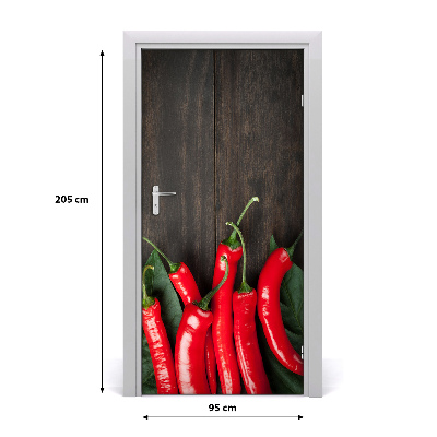 Vinilo para puerta Guindillas