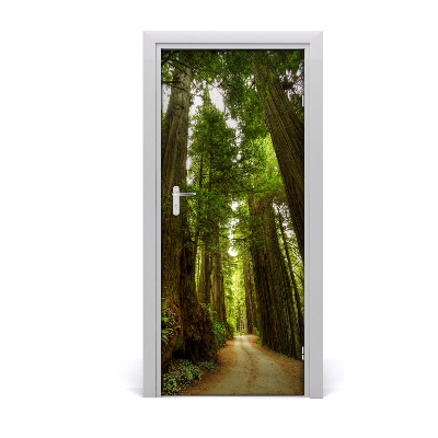 Vinilo para puerta Camino en el bosque