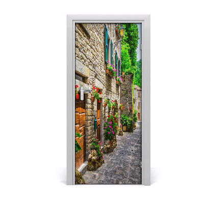 Pegatina para puerta Calle llena de encanto