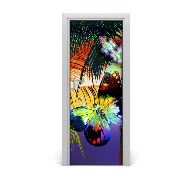 Vinilo para puerta Flores coloridas