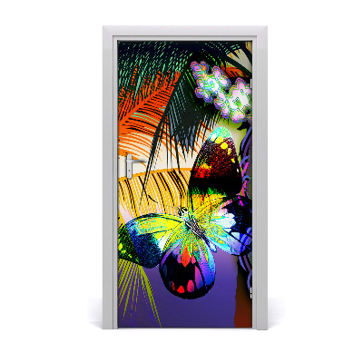 Vinilo para puerta Flores coloridas