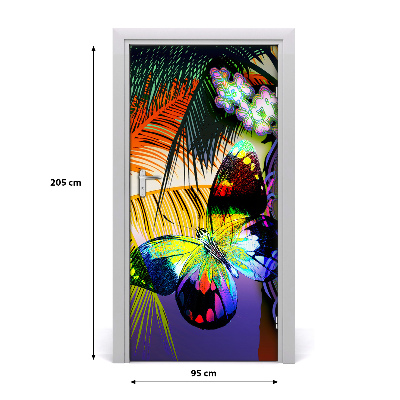 Vinilo para puerta Flores coloridas